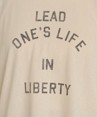 WEGO 【ANGIE VINTAGE】スラブ天竺ロゴプリントTシャツ ライトベージュ