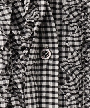 組曲 【先行予約】【WEB限定】サッカーギンガムチェック フロントフリルブラウス ホワイト系3