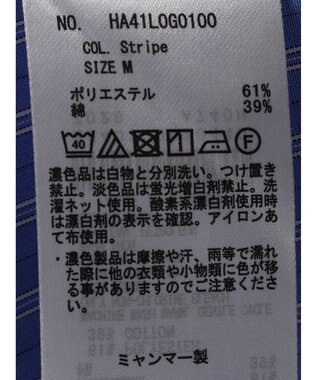 AMERICAN HOLIC イージーケアバンドカラーシャツチュニック Stripe