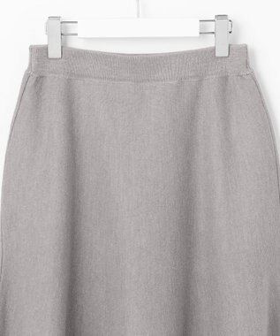 自由区 【セットアップ対応・洗える】ウールミラノニット スカート ライトグレー