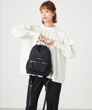 LA BAGAGERIE 【MONICA】13ポケットナイロンリュック　SMALL ブラック