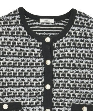 earth music&ecology ニットツイードジャケット Black