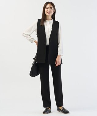 J.PRESS LADIES 【セットアップ対応】セラテリーダブルクロス テーパード パンツ ブラック系