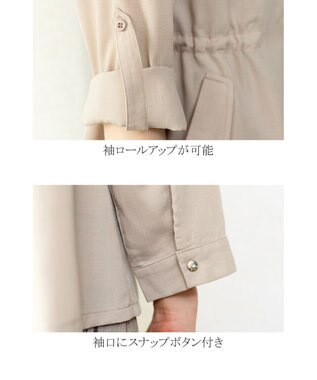 Tiaclasse L 【洗える】シルエットの変化を楽しめる麻調ドロストジャケット グレージュ