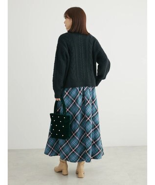 Green Parks ・Ｐｅｔｉｔ　Ｆｌｅｕｒ　バイヤスチェックフレアスカート Green