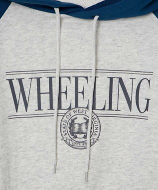 WEGO ラグランショートパーカー ブルー