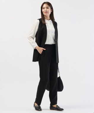 J.PRESS LADIES 【セットアップ対応】セラテリーダブルクロス テーパード パンツ ブラック系
