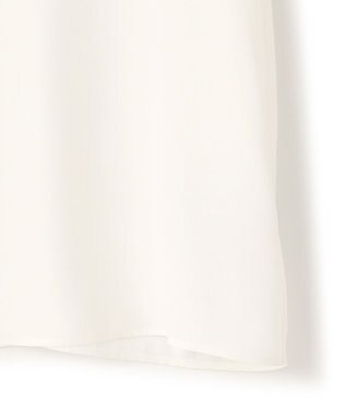 ICB 【洗える】BackSatinAmunzen 5分袖ラッフルデザインブラウス オフホワイト系