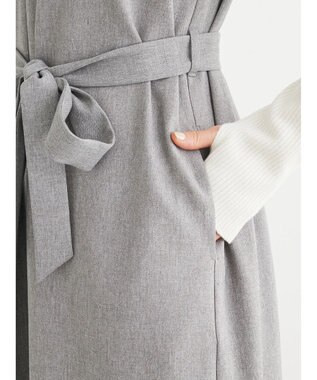 Green Parks ハイスペック共布リボン付ジャンスカ Gray Mixture