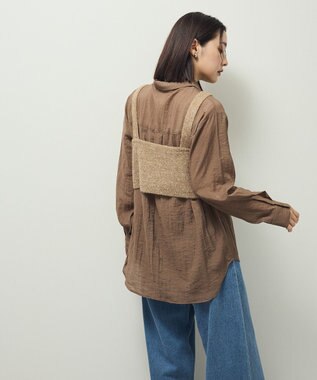 Green Parks ＳＥＴ２点ラメシャギービスチェ＋シャツ Brown