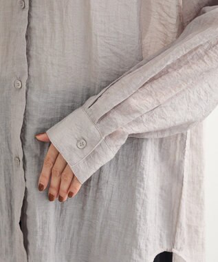 Green Parks ＳＥＴ２点ラメシャギービスチェ＋シャツ Charcoal Gray