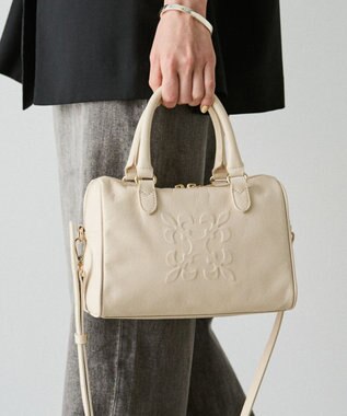 russet 《composition》レザー2WAYミニボストンバッグ(CE-1684) Ivory