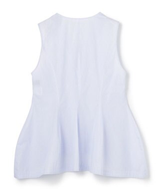 uncrave コットンクロスストライプ ペプラムジレブラウス サックスストライプ