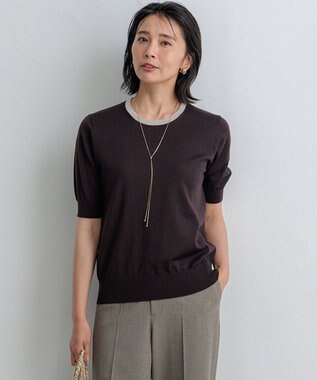 23区 S 【洗える】サステナブルウール 半袖 ニット