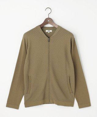 JOSEPH ABBOUD 【サステイナブル・オーガニックコットン使用】オーガニッククールニットジップ カーディガン カーキ系