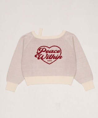 WEGO ハートワンショルニット ホワイト