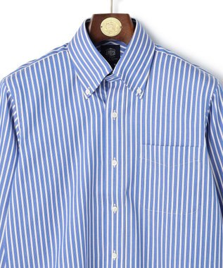 J.PRESS MEN 【PREMIUM PLEATS / 形態安定】スーピマコットンパナマストライプ シャツ / B.D. ネイビー系1