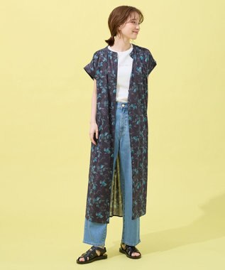 ANY 【手洗い可能】レトロギャザーワンピース ネイビー