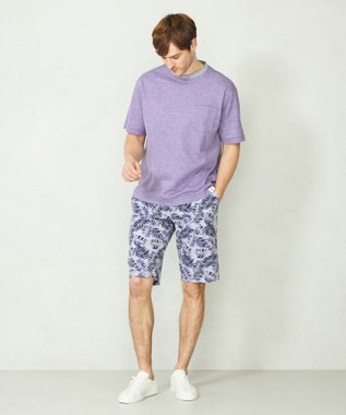 JOSEPH ABBOUD MOUNTAIN 【SPACE／UNISEX】清涼感 リネンハニカム Tシャツ パープル系