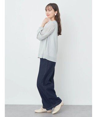 earth music&ecology マジョリカプリーツブラウス Navy