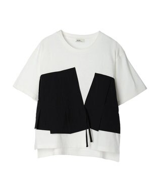 earth music&ecology ビスチェドッキングプルオーバー White×Black