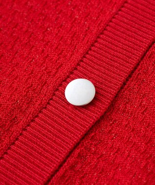 Green Parks スキッパー半袖ニットカーディガン Red