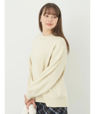 earth music&ecology アンチピリングバックスリットプルオーバー Ivory