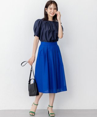 組曲 カラーボイル フレアスカート ブルー系