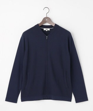 JOSEPH ABBOUD 【サステイナブル・オーガニックコットン使用】オーガニッククールニットジップ カーディガン ネイビー系