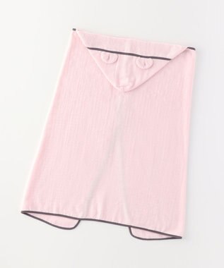 UCHINO マシュマロガーゼ&パイル　フード付バスタオル ピンク