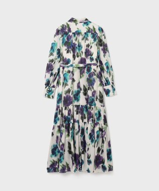 GRACE CONTINENTAL フラワープリントティアードワンピース ホワイト