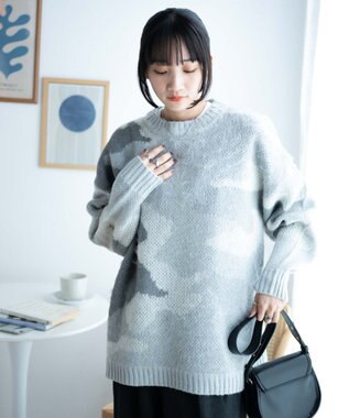 WEGO モヘアライク総柄BIGプルオーバー 柄4