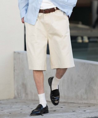 WEGO 【ウエストゴム/SMLサイズ展開】イージーコットンハーフパンツ ナチュラル