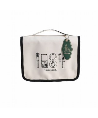 ACE BAGS & LUGGAGE HAyU × ace.  トラベルポーチ 猫柄 17826 アイボリー