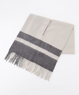 ICB 【リバーシブル可】アイレット 大判ストール トープ×チャコール