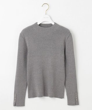 ANY SIS 【洗える】リブインナー ニット ライトグレー