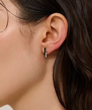 Phoebe 〈金属アレルギー対応〉デュオバービジューイヤリング　シルバー/ニッケルフリー シルバー