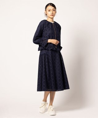 TOCCA 【洗える】FLOWER STORM ジャケット ネイビー系