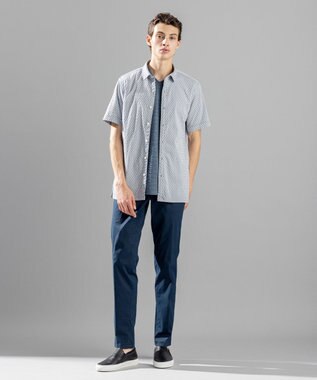 JOSEPH HOMME メランジリップル　Vネックカットソー ブルー系