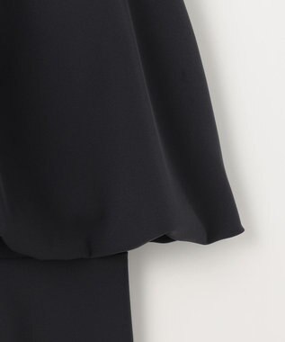 #Newans ＜亀恭子さんコラボ＞取り外し可能ケープ付きペプラムブラウス ネイビー