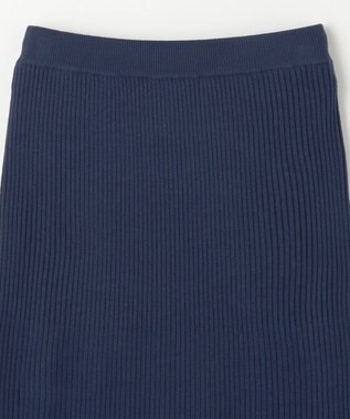 ANY L フェザーカーディガン×ニットスカートセットアップ ネイビー