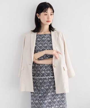 YECCA VECCA マシンウォッシャブルリネンライクジャケット Light Beige