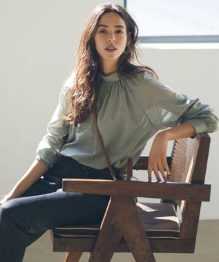 23区 【洗える】ドライコットンボイル ボウタイ ブラウス