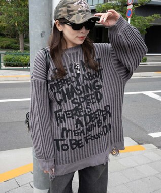 WEGO クラッシュリブBIGニットプルオーバー