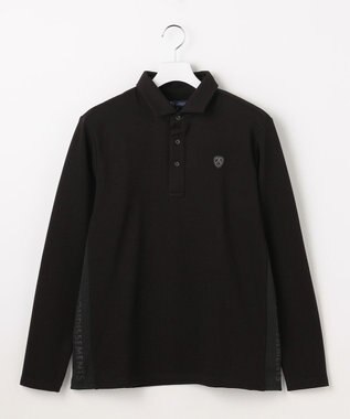 23区GOLF 【MEN】カノコダンボール裏起毛長袖ポロシャツ ブラック系