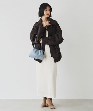 russet レザー巾着ミニショルダーバッグ(CE-1637) L.Blue