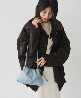 russet レザー巾着ミニショルダーバッグ(CE-1637) L.Blue