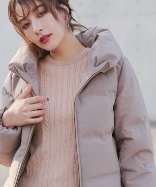 Tiaclasse L 【洗える】肩ボタンケーブルニットトップス ピンク