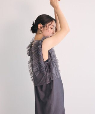 Green Parks ・Ｒａｉｌｍｅ　ＳＥＴ２点　レースブラウス＆ワンピ Charcoal Gray