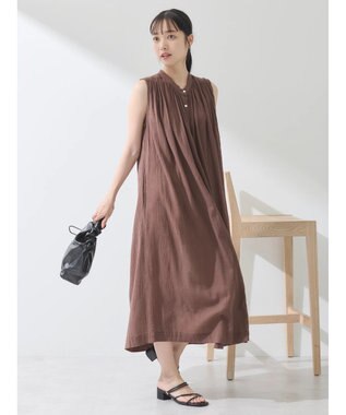 earth music&ecology 綿クレープワンピース（無地） Brown